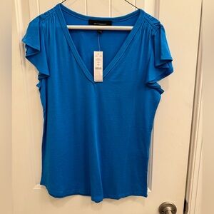 White House Black Market Vibrant Blue Short Sleeve Top